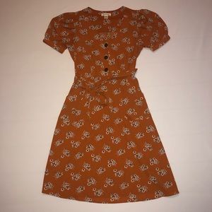Monteau Orange Floral Dress
